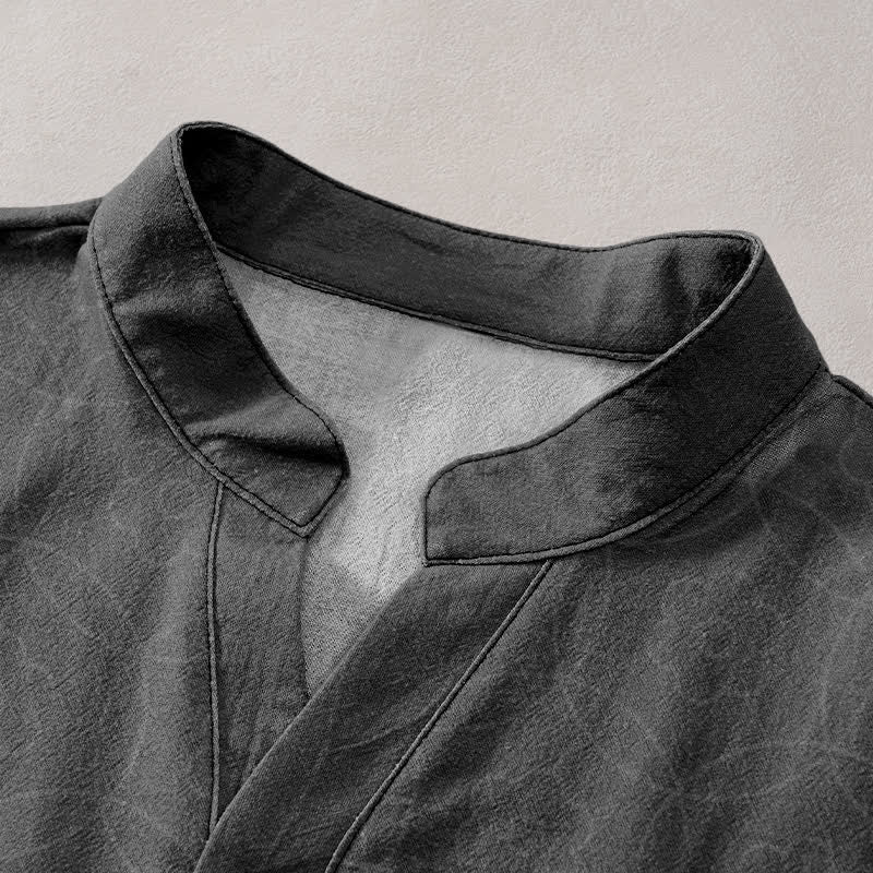 Buddha Stones Camicia a maniche corte da uomo con farfalla di loto e rondine - image 2