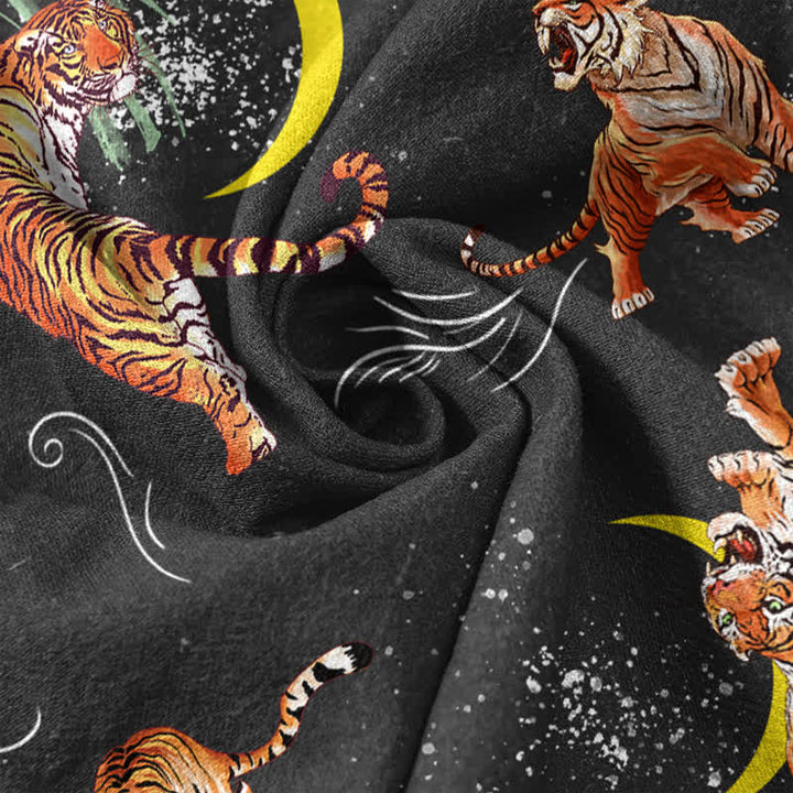 Buddha Stones Camicia da resort a maniche corte da uomo Tiger Moon Bamboo - image 4