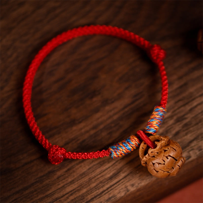 Buddha Stones Collare per cani e gatti con cordino intrecciato rosso pesca, regolabile e resistente. - image 3