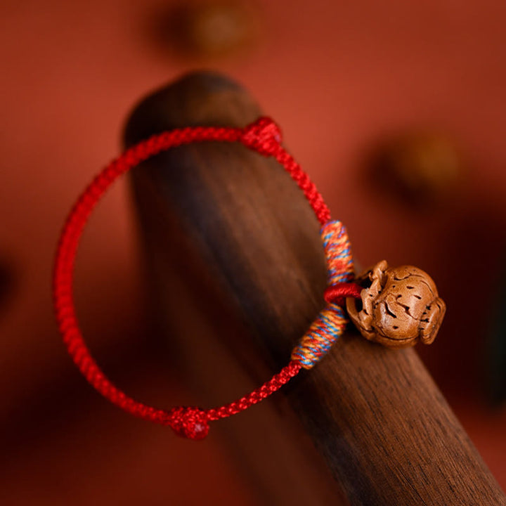 Buddha Stones Collare per cani e gatti con cordino intrecciato rosso pesca, regolabile e resistente. - image 4