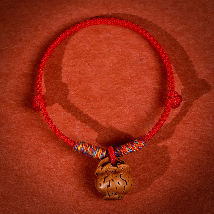 Buddha Stones Collare per cani e gatti con cordino intrecciato rosso pesca, regolabile e resistente. - image 2