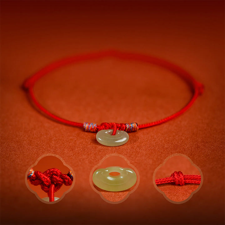 Buddha Stones Collare protettivo regolabile per cani e gatti con cordino rosso intrecciato in giada. - image 10