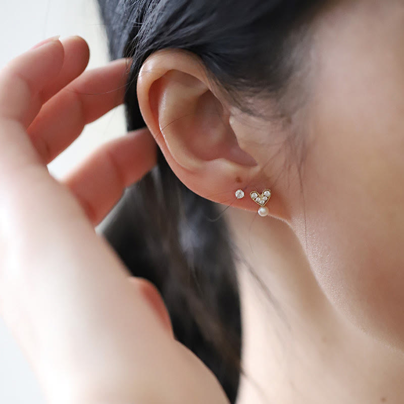 Buddha Stones Orecchini pendenti con design a cuore in argento sterling 925 placcato oro, con scritta "Sincerità". - image 3