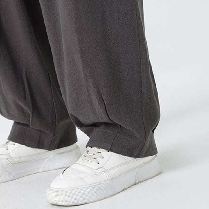 Buddha Stones Pantaloni da uomo estivi a gamba dritta, lunghezza alla caviglia, tinta unita, con coulisse, per l'estate. - image 16