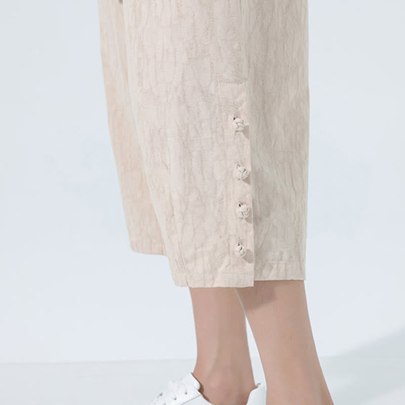 Buddha Stones Pantaloni Capri da uomo estivi con elastico in vita e coulisse, modello affusolato. - image 14