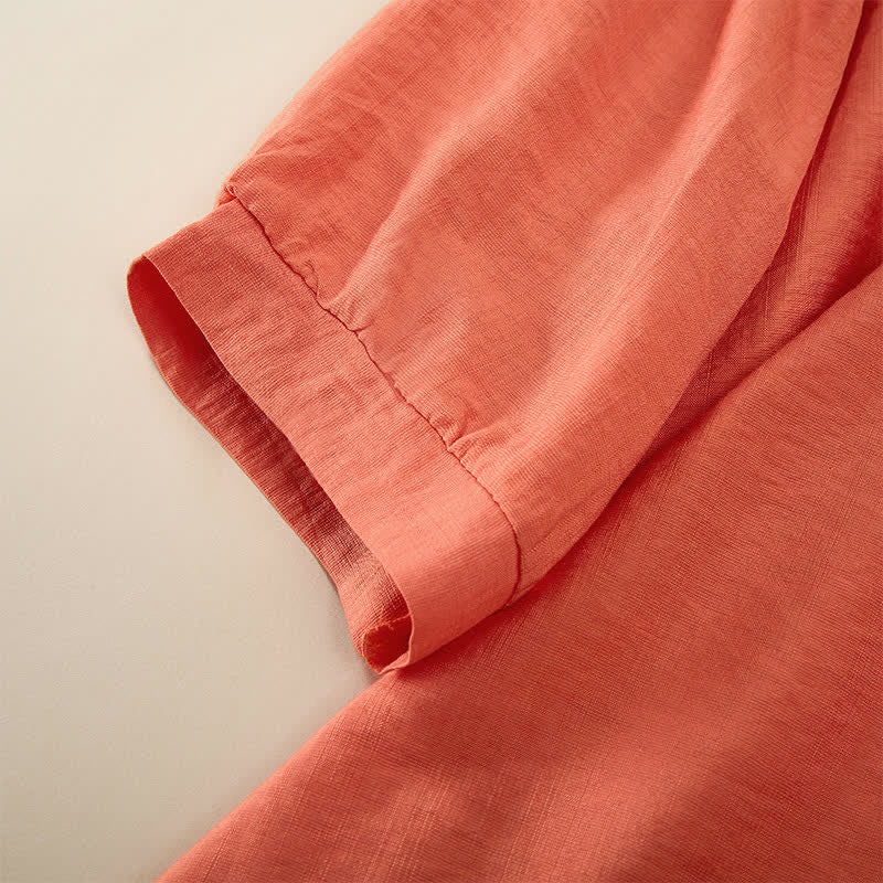 Buddha Stones T-shirt da donna primaverile in cotone e lino con ricami e maniche a tre quarti, stile boho. - image 5