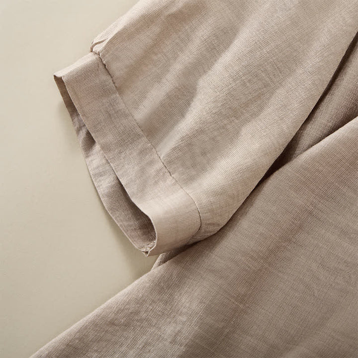 Buddha Stones T-shirt da donna primaverile in cotone e lino con ricami e maniche a tre quarti, stile boho. - image 24