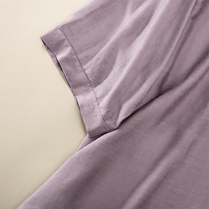 Buddha Stones T-shirt da donna primaverile in cotone e lino con ricami e maniche a tre quarti, stile boho. - image 11