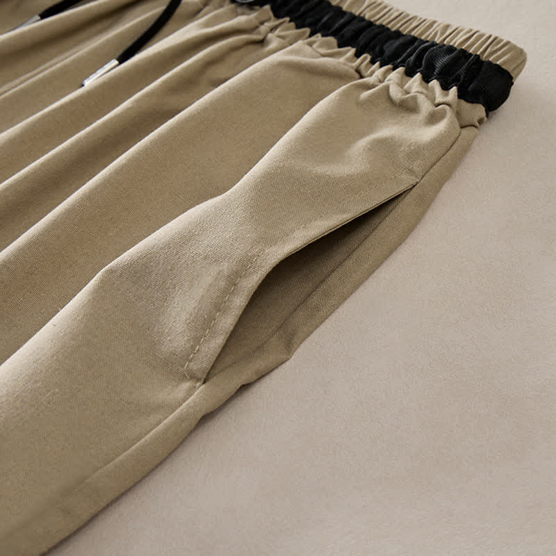 Buddha Stones Pantaloni da donna a gamba larga, corti, in cotone, con coulisse e tasche, ideali per il tragitto casa-lavoro. - image 7