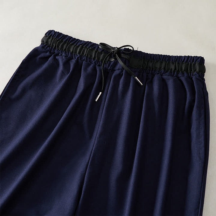 Buddha Stones Pantaloni da donna a gamba larga, corti, in cotone, con coulisse e tasche, ideali per il tragitto casa-lavoro. - image 12