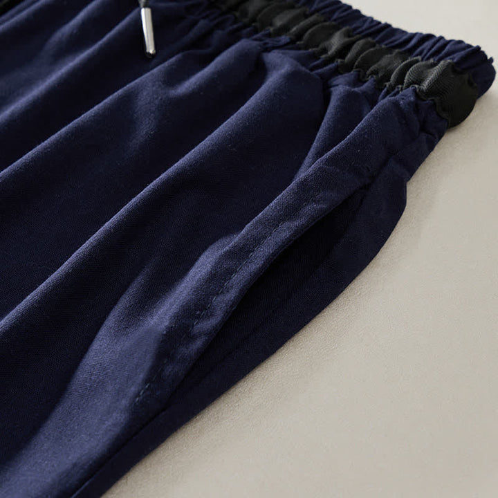 Buddha Stones Pantaloni da donna a gamba larga, corti, in cotone, con coulisse e tasche, ideali per il tragitto casa-lavoro. - image 13