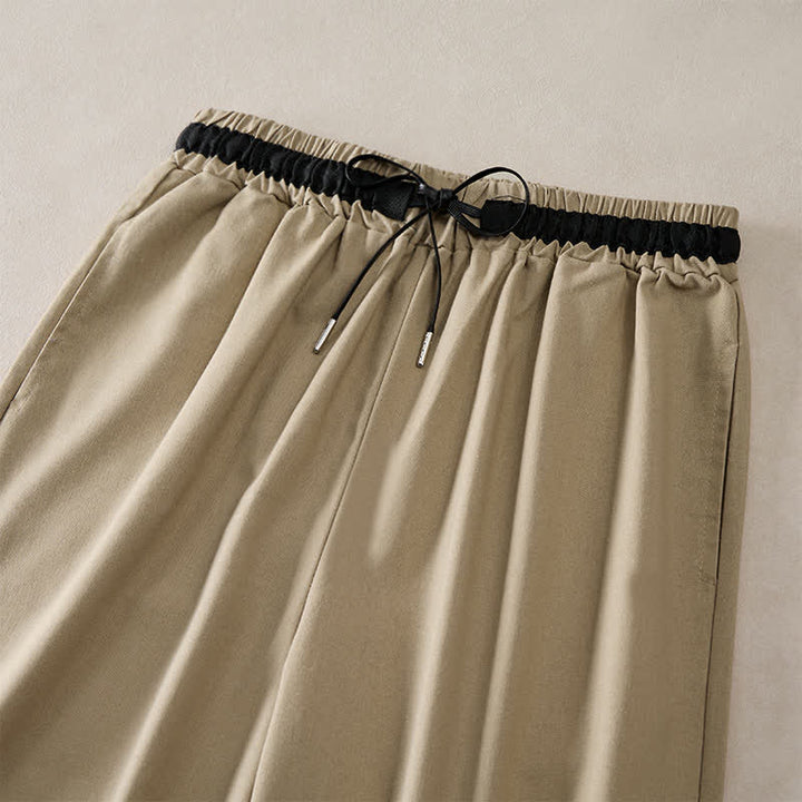 Buddha Stones Pantaloni da donna a gamba larga, corti, in cotone, con coulisse e tasche, ideali per il tragitto casa-lavoro. - image 6