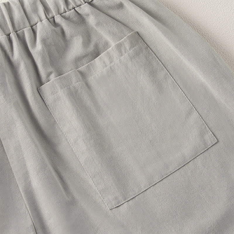 Buddha Stones Pantaloni da donna estivi affusolati con orlo rifinito in pizzo, tinta unita, con tasche. - image 13