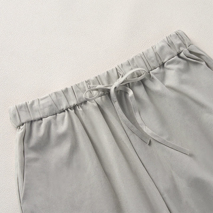 Buddha Stones Pantaloni da donna estivi affusolati con orlo rifinito in pizzo, tinta unita, con tasche. - image 11