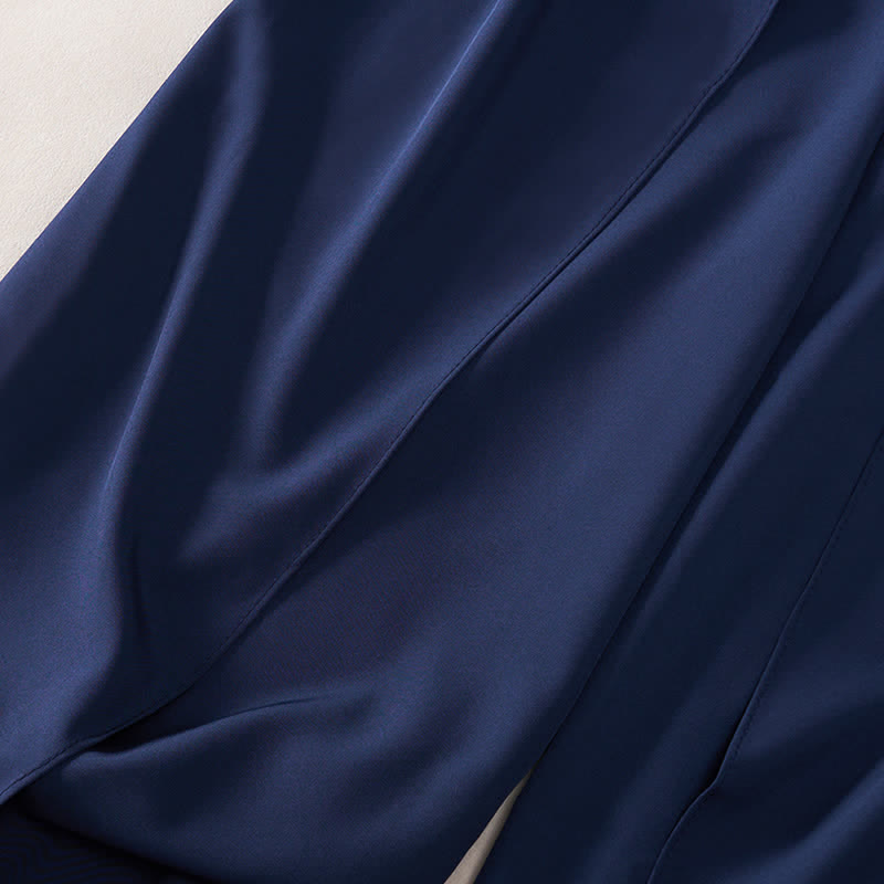 Buddha Stones Eleganti pantaloni da donna a gamba larga, a vita alta, con spacco laterale e coulisse, modello a fiocco. - image 13