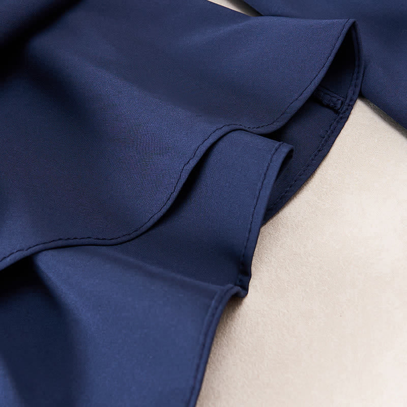 Buddha Stones Eleganti pantaloni da donna a gamba larga, a vita alta, con spacco laterale e coulisse, modello a fiocco. - image 11