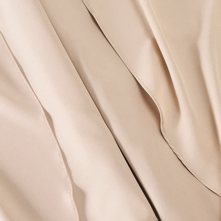 Buddha Stones Eleganti pantaloni da donna a gamba larga, a vita alta, con spacco laterale e coulisse, modello a fiocco. - image 8