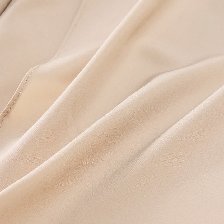 Buddha Stones Eleganti pantaloni da donna a gamba larga, a vita alta, con spacco laterale e coulisse, modello a fiocco. - image 9