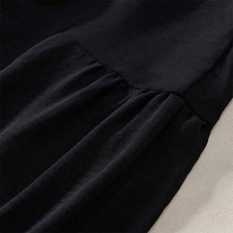 Buddha Stones Pantaloni da donna estivi a gamba larga, lunghi fino alla caviglia, con vita alta elasticizzata. - image 7