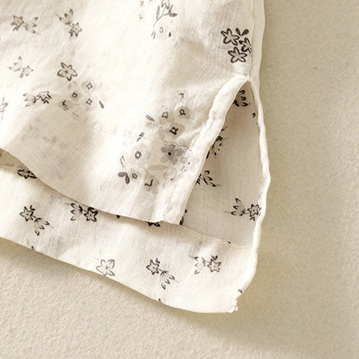 Buddha Stones Camicia da donna casual a maniche a tre quarti con stampa floreale e bottoni. - image 14