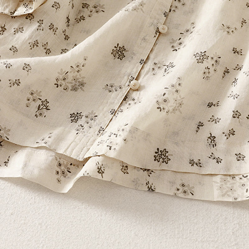 Buddha Stones Camicia da donna casual a maniche a tre quarti con stampa floreale e bottoni. - image 13