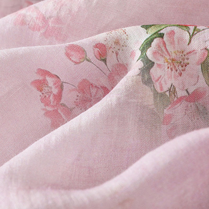 Buddha Stones Camicetta da donna a maniche corte con scollo rotondo, bottoni a rana e stampa floreale. - image 14