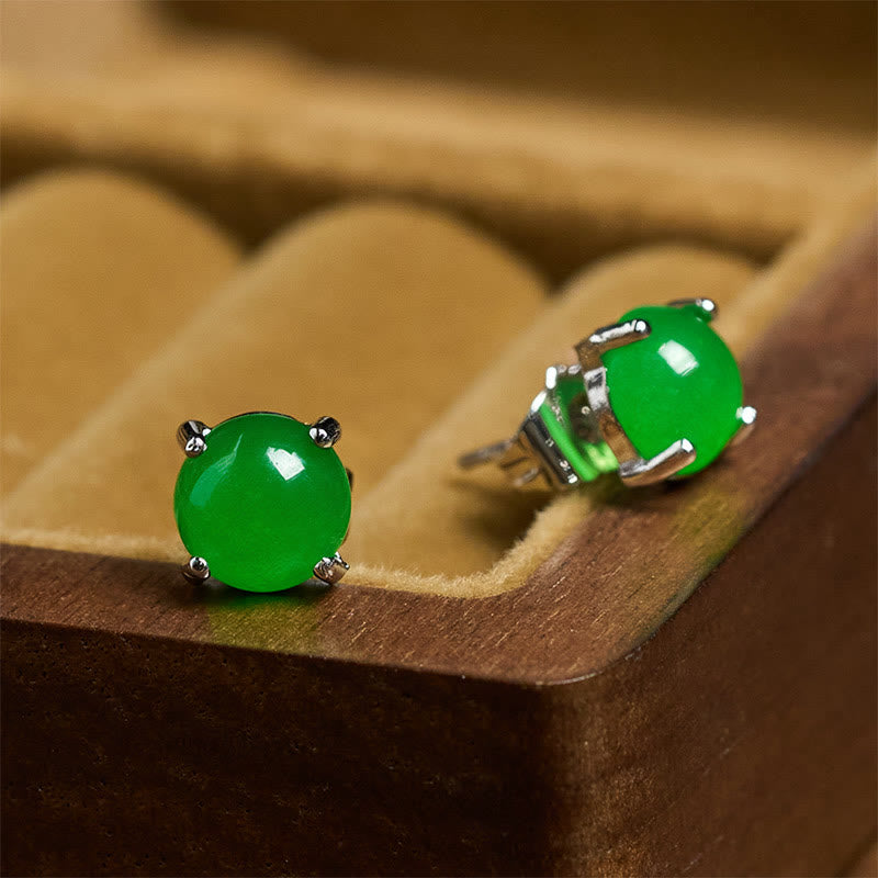 Buddha Stones Orecchini di abbondanza in argento sterling 925 con giada - image 13