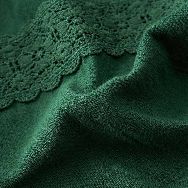 Buddha Stones Pantaloni capri da donna a vita alta, affusolati, con design retrò in pizzo e patchwork, con tasche, perfetti per l'estate. - image 12