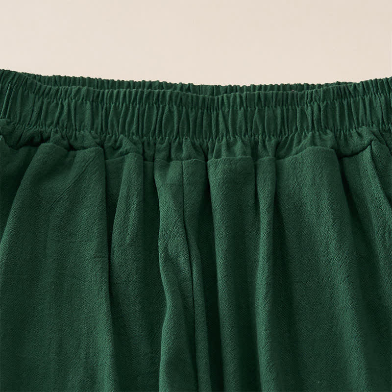 Buddha Stones Pantaloni capri da donna a vita alta, affusolati, con design retrò in pizzo e patchwork, con tasche, perfetti per l'estate. - image 9