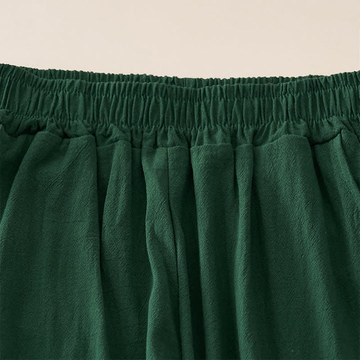 Buddha Stones Pantaloni capri da donna a vita alta, affusolati, con design retrò in pizzo e patchwork, con tasche, perfetti per l'estate. - image 9