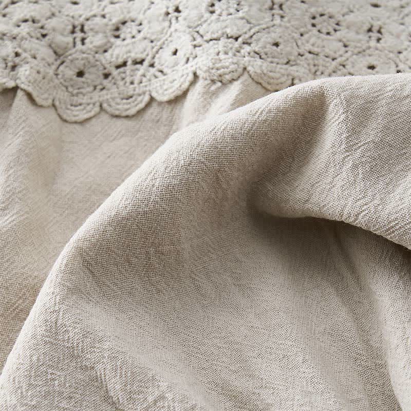 Buddha Stones Pantaloni capri da donna a vita alta, affusolati, con design retrò in pizzo e patchwork, con tasche, perfetti per l'estate. - image 4