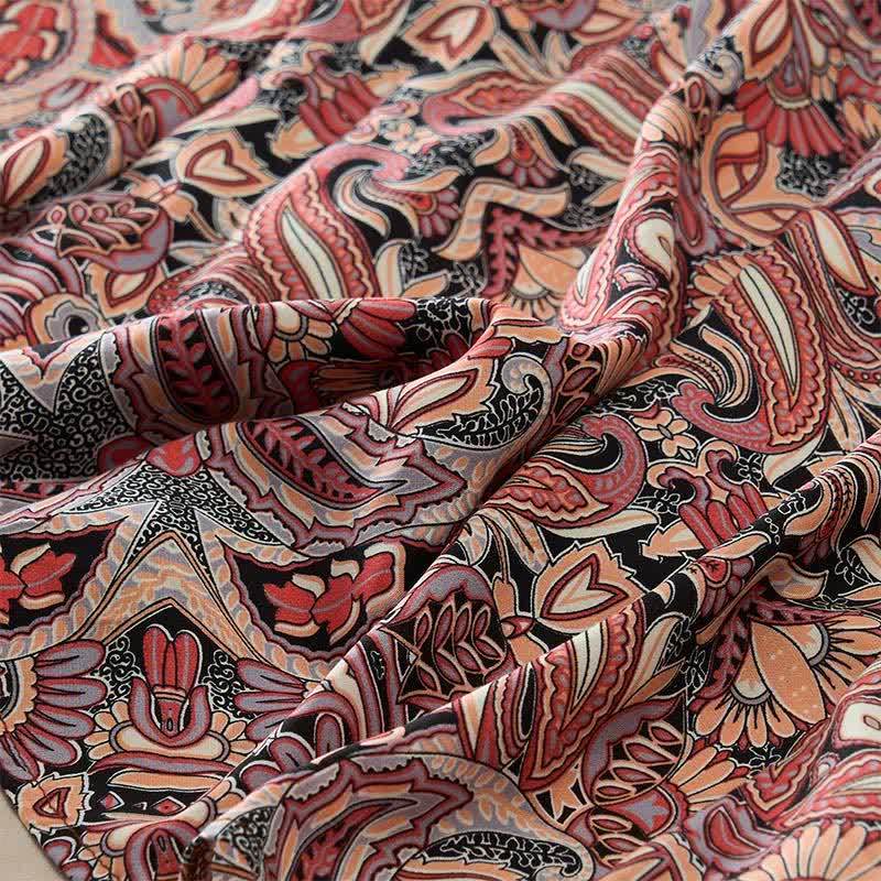 Buddha Stones Abito lungo estivo in viscosa con maniche a lanterna e stampa paisley a motivo paisley, con cintura in vita. - image 16