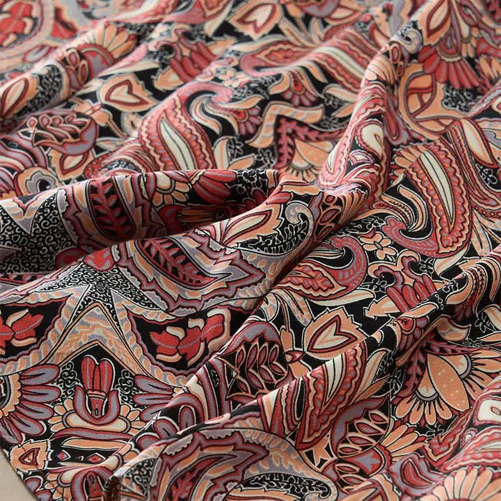 Buddha Stones Abito lungo estivo in viscosa con maniche a lanterna e stampa paisley a motivo paisley, con cintura in vita. - image 16