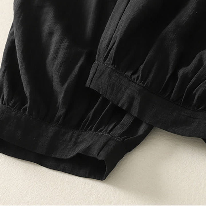Buddha Stones Pantaloni capri harem da donna estivi a tinta unita con elastico in vita. - image 7