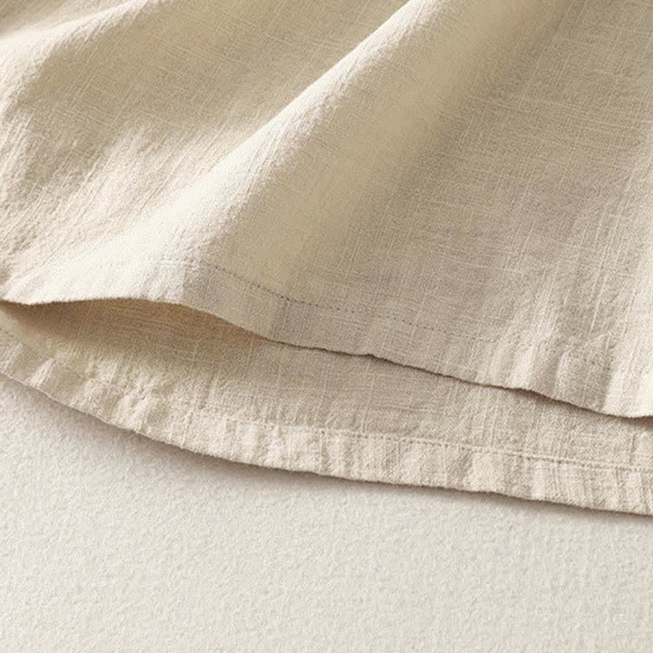 Buddha Stones Camicia da donna estiva a maniche corte in cotone con colletto alla coreana e bottoni. - image 12
