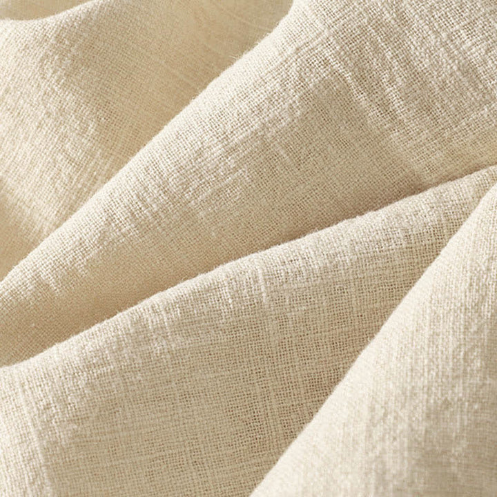 Buddha Stones Camicia da donna estiva a maniche corte in cotone con colletto alla coreana e bottoni. - image 14