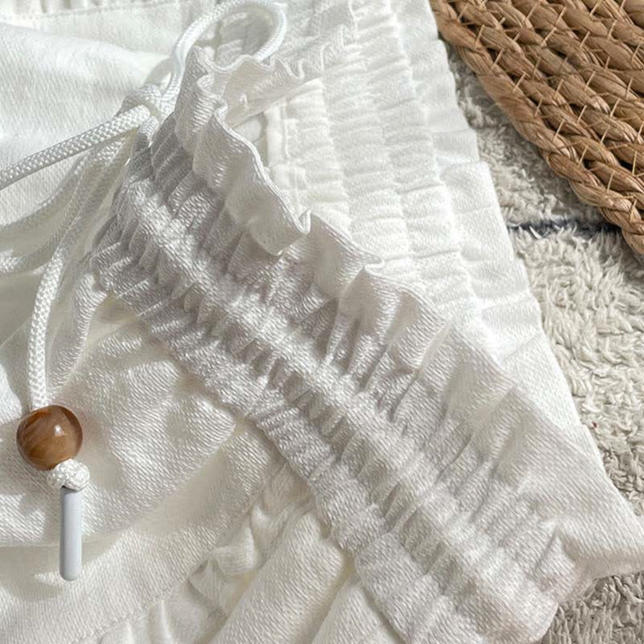 Buddha Stones Pantaloncini estivi da donna con coulisse, volant e vita elasticizzata, con tasche. - image 19