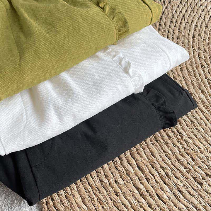 Buddha Stones Pantaloncini estivi da donna con coulisse, volant e vita elasticizzata, con tasche. - image 31