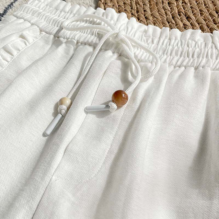 Buddha Stones Pantaloncini estivi da donna con coulisse, volant e vita elasticizzata, con tasche. - image 17