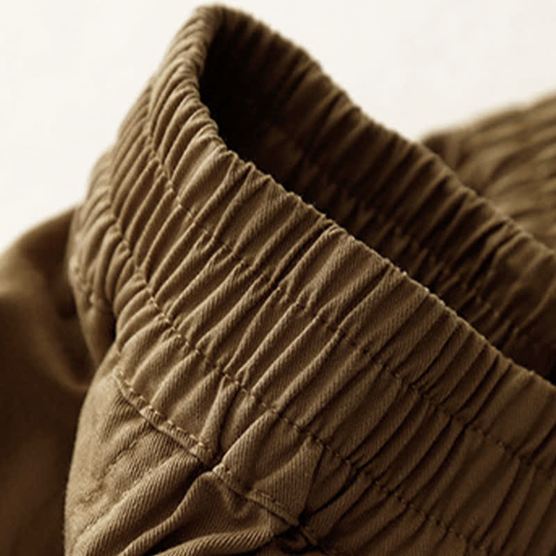 Buddha Stones Pantaloni corti da donna estivi in ​​cotone con elastico in vita e tasche. - image 3