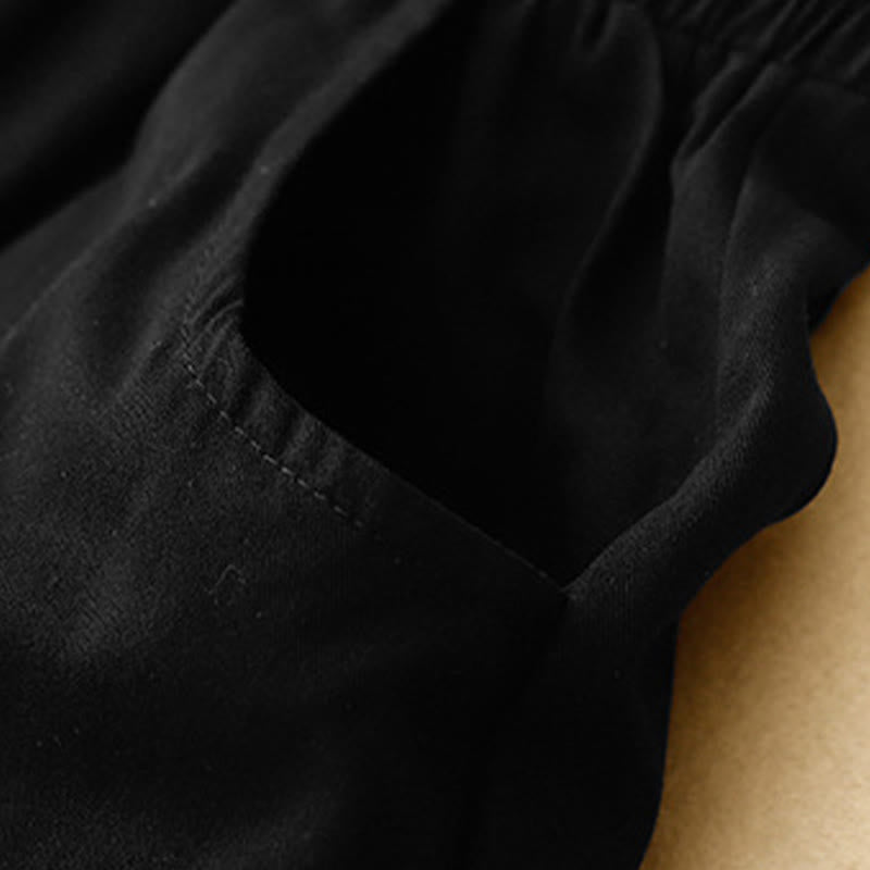 Buddha Stones Pantaloni corti da donna estivi in ​​cotone con elastico in vita e tasche. - image 12