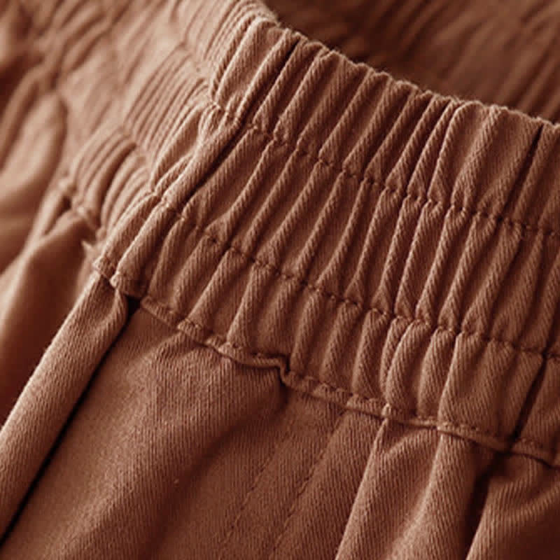 Buddha Stones Pantaloni corti da donna estivi in ​​cotone con elastico in vita e tasche. - image 16