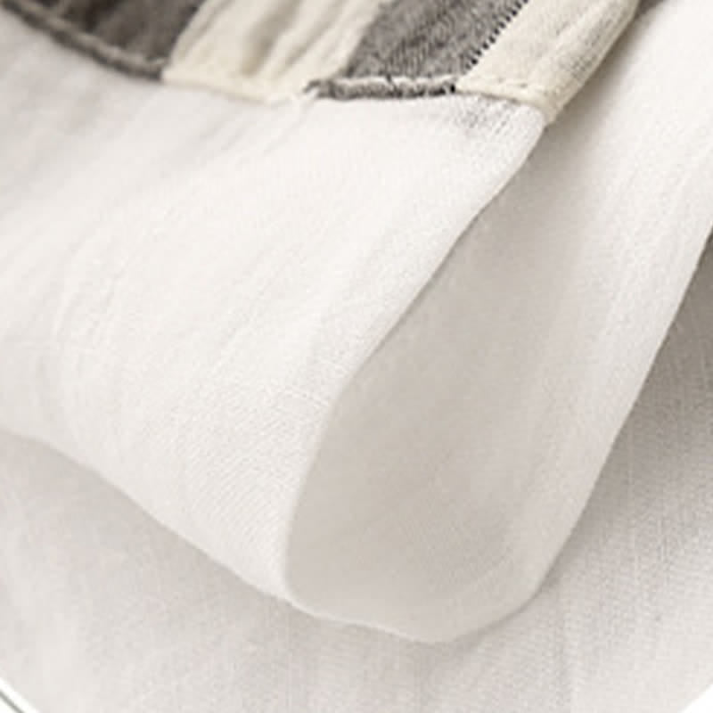 Buddha Stones Abito primaverile a quadri da donna, lunghezza al ginocchio, maniche corte, cintura in vita e orlo in chiffon. - image 9