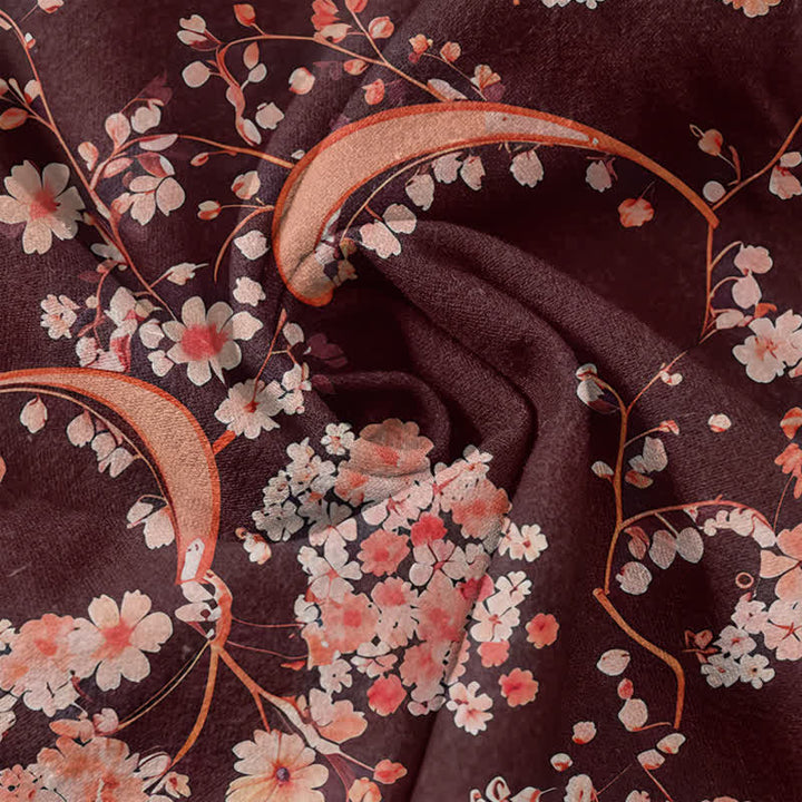 Buddha Stones Camicia da uomo Henley a maniche corte con mezza abbottonatura, rosa, in cotone e fantasia floreale. - image 9