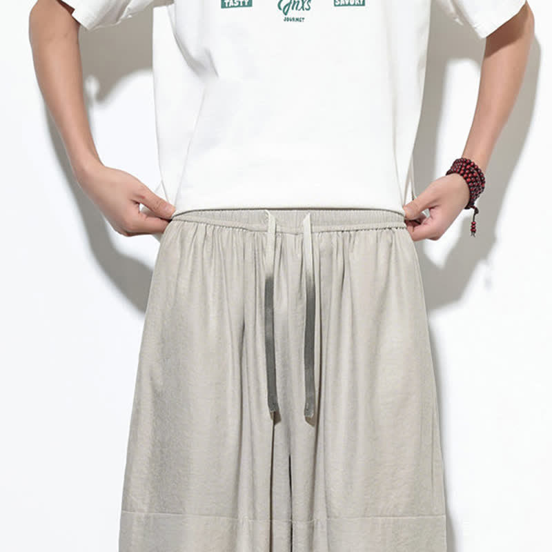 Buddha Stones Pantaloni harem da uomo in cotone, tinta unita, con coulisse e tasche, per la primavera. - image 16