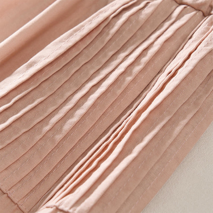 Buddha Stones Pantaloni estivi da donna a gamba larga, corti, con pieghe e elastico in vita, con tasche. - image 4