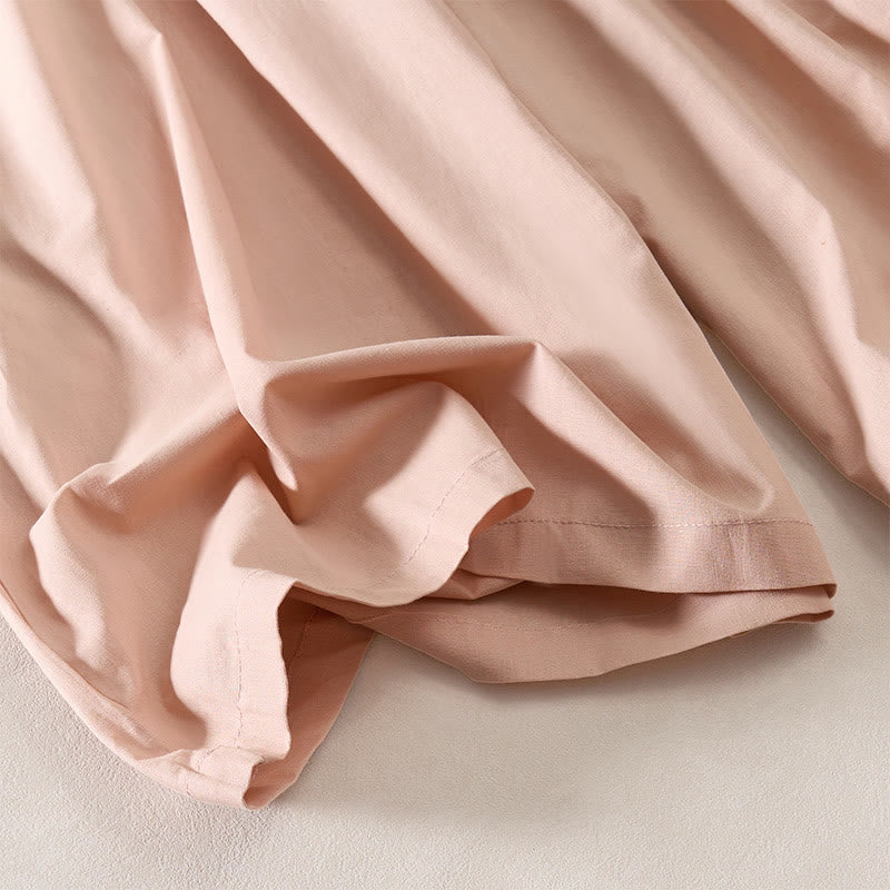 Buddha Stones Pantaloni estivi da donna a gamba larga, corti, con pieghe e elastico in vita, con tasche. - image 5