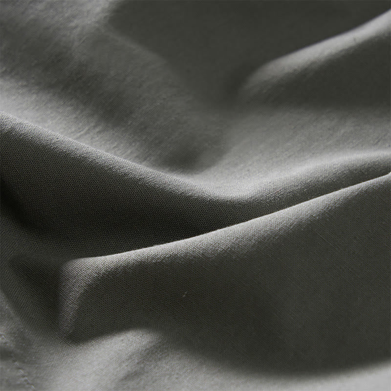 Buddha Stones Pantaloni estivi da donna a gamba larga, corti, con pieghe e elastico in vita, con tasche. - image 14