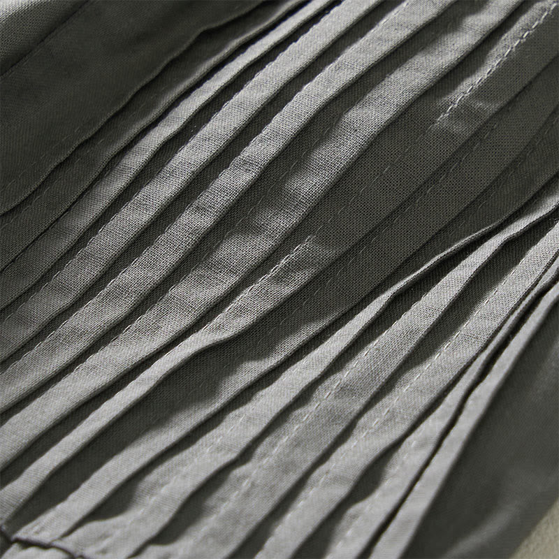 Buddha Stones Pantaloni estivi da donna a gamba larga, corti, con pieghe e elastico in vita, con tasche. - image 11