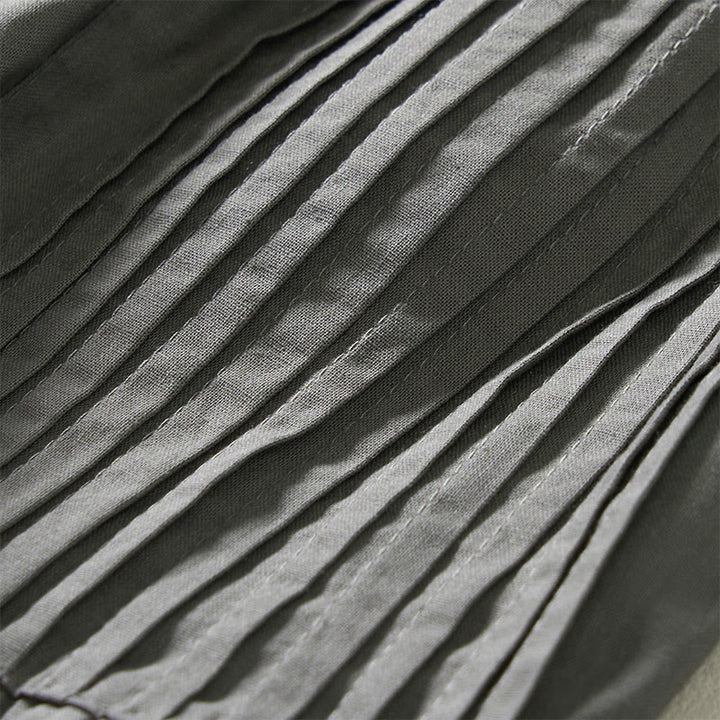 Buddha Stones Pantaloni estivi da donna a gamba larga, corti, con pieghe e elastico in vita, con tasche. - image 11